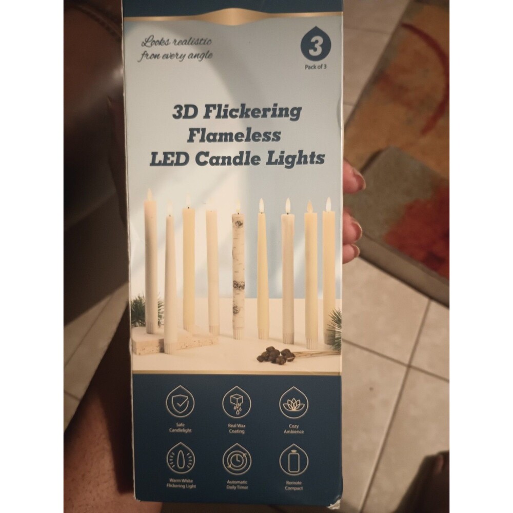 3d Flickering Flamless Led Taper Candle